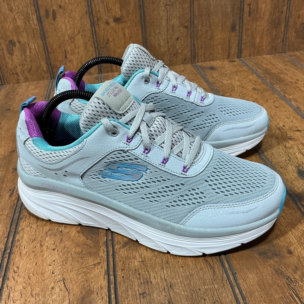 Skechers D' Lux Walker Infinite 149023 Gray Running Shoes Sneakers Women's 9.5